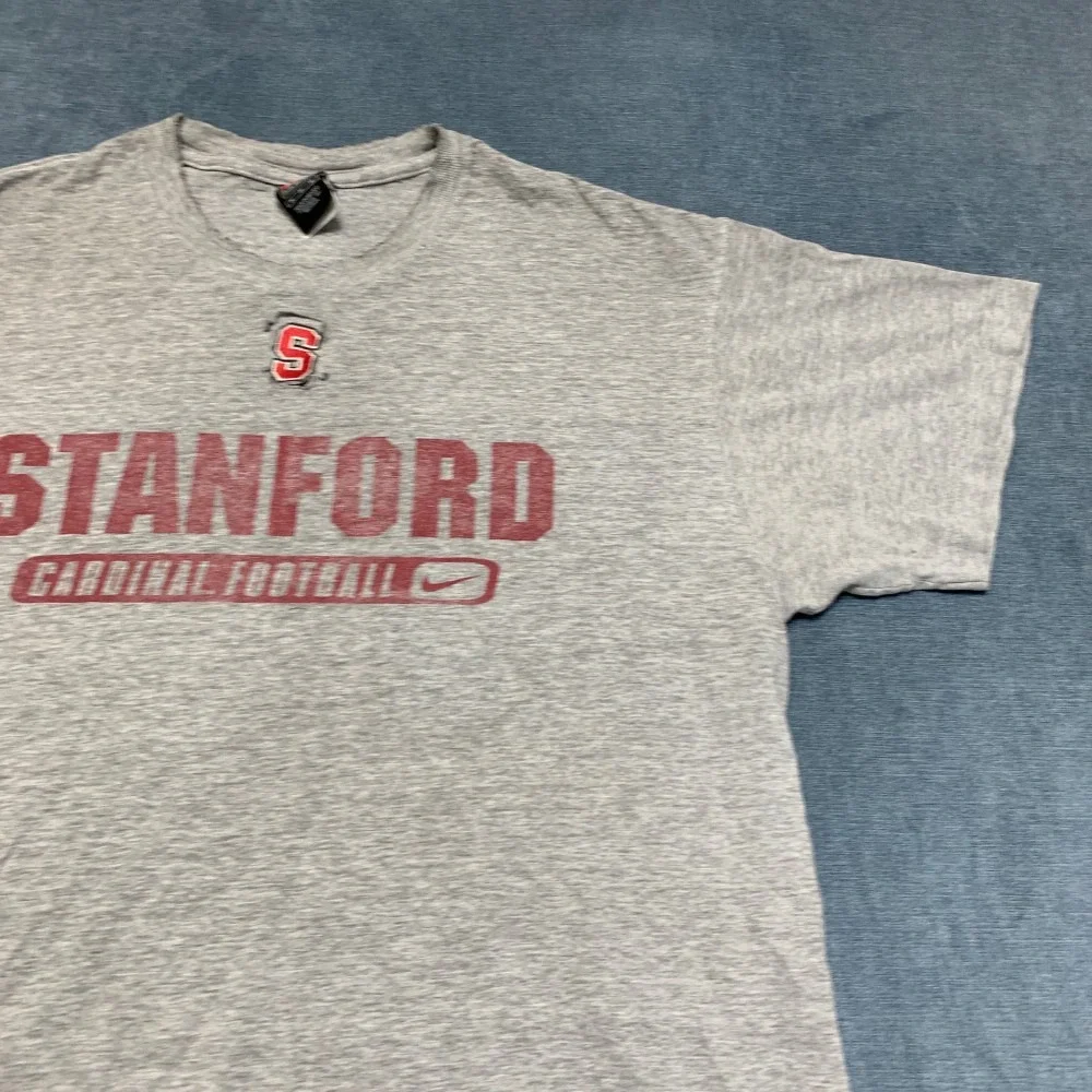 Nike Team Stanford Cardinal Football Shirt Mens Medium Heather Gray Swoosh Logo